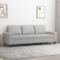 vidaXL 3-Seater Sofa Light Gray 70.9 Microfiber Fabric