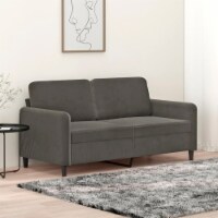 vidaXL 2-Seater Sofa Dark Gray 55.1 Velvet