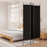 vidaXL 3-Panel Room Divider Black 47.2 x86.6 Fabric