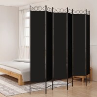 vidaXL 6-Panel Room Divider Black 94.5 x86.6 Fabric