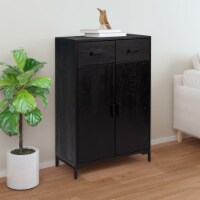 vidaXL Shoe Rack Black 29.5 x15.7 x43.3 Solid Wood Pine