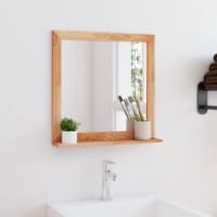 vidaXL Wall Mirror 21.7 x21.7 Solid Wood Walnut