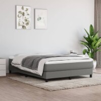 vidaXL Box Spring Bed with Mattress Dark Gray 59.8 x79.9 Queen Fabric