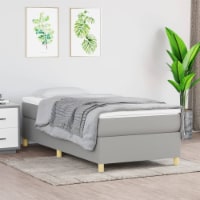 vidaXL Box Spring Bed with Mattress Light Gray 39.4 x79.9 Twin XL Fabric