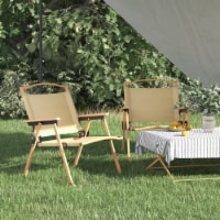 vidaXL Camping Chairs 2 pcs Beige 21.3 x16.9 x23.2 Oxford Fabric