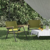 vidaXL Camping Chairs 2 pcs Green 21.3 x16.9 x23.2 Oxford Fabric