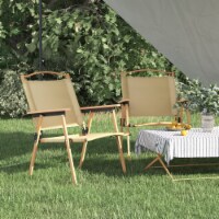 vidaXL Camping Chairs 2 pcs Beige 21.3 x21.7 x30.7 Oxford Fabric