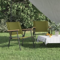 vidaXL Camping Chairs 2 pcs Green 21.3 x21.7 x30.7 Oxford Fabric