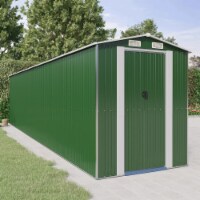 vidaXL Garden Shed Green 75.6 x336.6 x87.8 Galvanized Steel