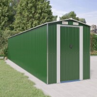 vidaXL Garden Shed Green 75.6 x369.3 x87.8 Galvanized Steel