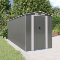 vidaXL Garden Shed Light Gray 75.6 x205.9 x87.8 Galvanized Steel