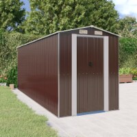 vidaXL Garden Shed Dark Brown 75.6 x205.9 x87.8 Galvanized Steel