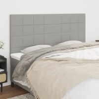 vidaXL Headboards 4 pcs Light Gray 31.5 x2 x30.7 /34.6 Fabric