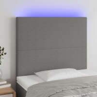 vidaXL LED Headboard Dark Gray 39.4 x2 x46.5 /50.4 Fabric