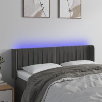 vidaXL LED Headboard Dark Gray 57.9 x6.3 x30.7 /34.6 Velvet