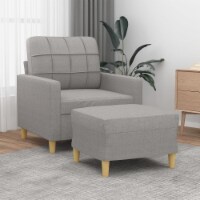 vidaXL Sofa Chair with Footstool Light Gray 23.6 Fabric