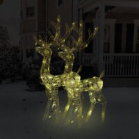 vidaXL Acrylic Reindeer Christmas Decorations 2 pcs 47.2 Warm White