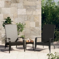 vidaXL Patio Adirondack Chair Black Poly Rattan