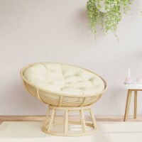 vidaXL Round Cushion Cream Ø 39.4 x4.3 Oxford Fabric