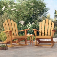 vidaXL Patio Adirondack Rocking Chairs 2 pcs 31.1 x39.4 x40.6 Solid Wood Teak