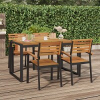 vidaXL Stackable Patio Chairs 4 pcs Solid Wood Acacia and Metal