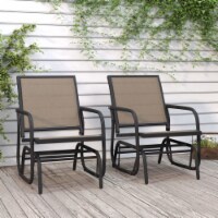 vidaXL Garden Glider Chairs 2 pcs Brown 24 x29.9 x34.3 Textilene&Steel