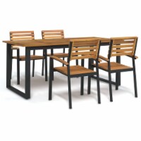vidaXL 5 Piece Patio Dining Set Solid Wood Acacia and Metal