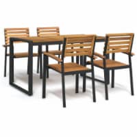 vidaXL 5 Piece Patio Dining Set Solid Wood Acacia and Metal