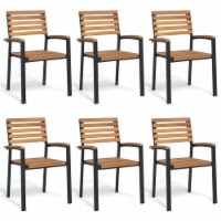 vidaXL Stackable Patio Chairs 6 pcs Solid Wood Acacia and Metal