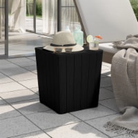 vidaXL Patio Table with Removable Lid Black Polypropylene
