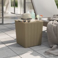 vidaXL Patio Table with Removable Lid Light Brown Polypropylene