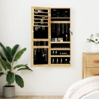 vidaXL Mirror Jewelry Cabinet Wall Mounted 14.8 x 3.9 x 41.7