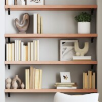vidaXL Wall Shelf Light Brown 39.4 x11.8 x(0.8 -1.6 ) Treated Solid Wood Oak