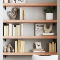 vidaXL Wall Shelf Light Brown 39.4 x11.8 x(0.8 -2.4 ) Treated Solid Wood Oak