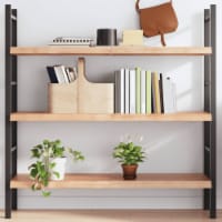 vidaXL Wall Shelf Light Brown 47.2 x11.8 x(0.8 -1.6 ) Treated Solid Wood Oak