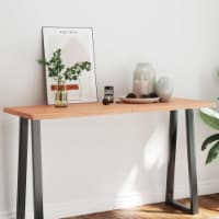 vidaXL Table Top Light Brown 55.1 x19.7 x(0.8 -1.6 ) Treated Solid Wood Live Edge