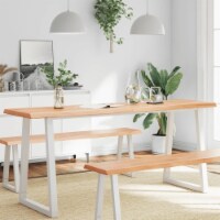 vidaXL Table Top Light Brown 70.9 x15.7 x(0.8 -1.6 ) Treated Solid Wood Live Edge