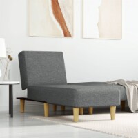 vidaXL Chaise Longue Dark Gray Fabric