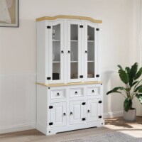 vidaXL Highboard Corona White 44.1 x16.9 x77.2 Solid Wood Mexican Pine