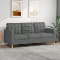 vidaXL 3-Seater Sofa Dark Gray 70.9 Fabric