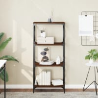vidaXL Bookcase 4-Tier Brown Oak 23.2 x13.8 x52 Engineered Wood Perspective: Main