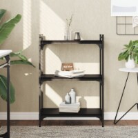 vidaXL Bookcase 3-Tier Black 23.6 x11.8 x33.9 Engineered Wood Perspective: Main