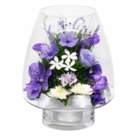 Fiora Flower Long-Lasting Orchids in a Lotus Bud Glass Vase