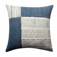 Dae 24 x 24 Square Handwoven Cotton Accent Throw Pillow, Classic Simple Kilim Pattern, Blue,