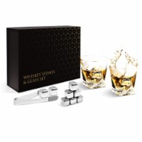 flybold Whiskey Set: Glasses, Stones, 8 Steel Cubes & Gift Packing
