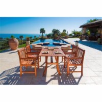 VIFAH  Malibu Outdoor 5-piece Wood Patio Dining Set with Curvy Leg Table
