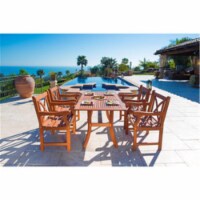 VIFAH  Malibu Outdoor 5-piece Wood Patio Dining Set with Curvy Leg Table