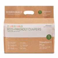 Ecoriginals Plant Based Baby Diapers | Newborn Plus Size 1 | 12 Packs, 360 Count