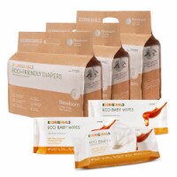 Ecoriginals Plant Based 3 Packs of Diapers + 3 Packs of Manuka Wipes | Newborn Size 0 |