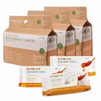 Ecoriginals Plant Based 3 Packs of Diapers + 3 Packs of Manuka Wipes | Newborn Plus Size 1 |